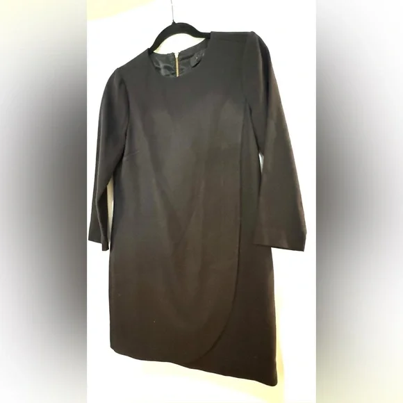 J. Crew Overlap Shift Dress in Black - Picture 4 of 8